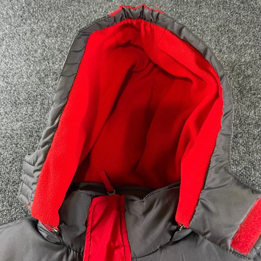 US Polo Assn Puffer Jacket Boys M 10\12 Red Black Hooded Fleece‎ Lined Pony Logo